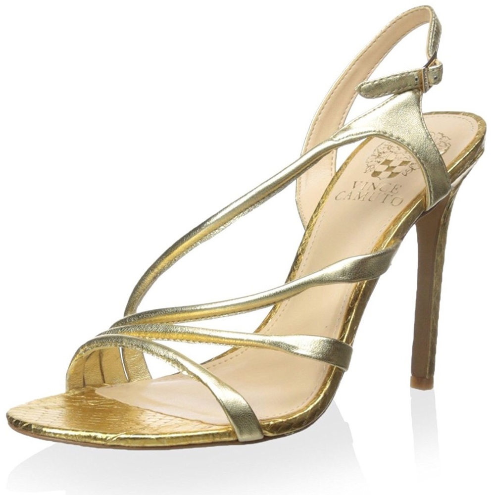 Tiernan Gold Strappy Heels